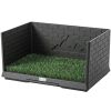 Dog Grass Pad with High Walls and Tray, Indoor Potty Tray for Puppy Training, Pee Pad Holder with Artificial Grass