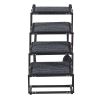 Dog Stairs for Car, 4 Steps Extra Wide Foldable Dog Ramp for Large Dogs with Non-Slip Rug Surface, Portable Lightweight Pet Ladder for Car, SUV, Truck