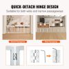 Freestanding Pet Barrier, 24" Height x 80.3" Width, 4-Panel Folding Dog Gate for Various Openings
