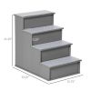 Pet Stairs Small Dog Steps for Couch Bed with Cushioned Cover Grey